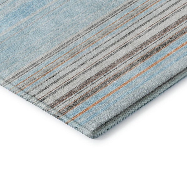 Mayfield Premium Machine Washable Abstract AMF979 Sky 5 ft. x 7 ft. 6 in. Area Rug