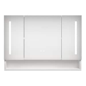 39 in. W x 28 in. H Rectangular Aluminum Anti-fog LED Light Medicine Cabinet with Mirror