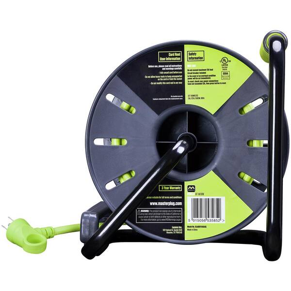 80 ft. 13 Amp 14 /3 Large Open Cable Reel with 4-Sockets