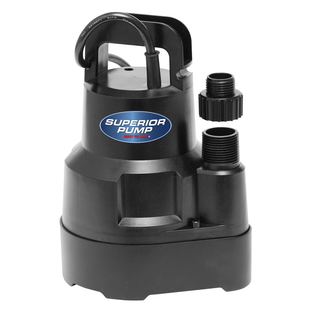 Superior Pump 1/4 HP Submersible Thermoplastic Oil-Free Utility
