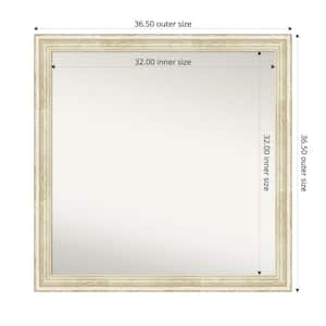 Country White Wash 36.5 in. x 36.5 in. Custom Non-Beveled Wood Framed Bathroom Vantiy Wall Mirror