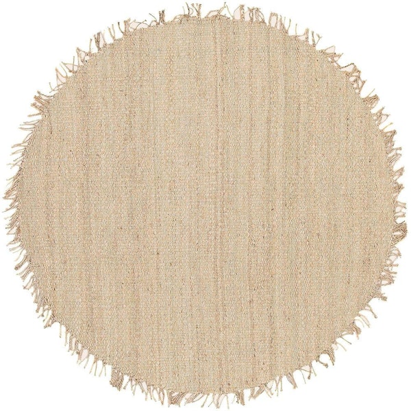 Wisner Bleach Jute 6 ft. Round Area Rug