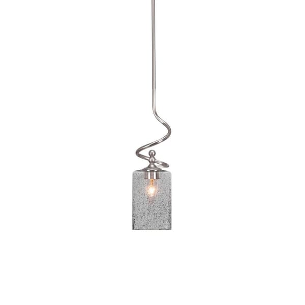 Unbranded Royale 100 W 1-Light Brushed Nickel Standard Mini Pendant Light with Glass Shade