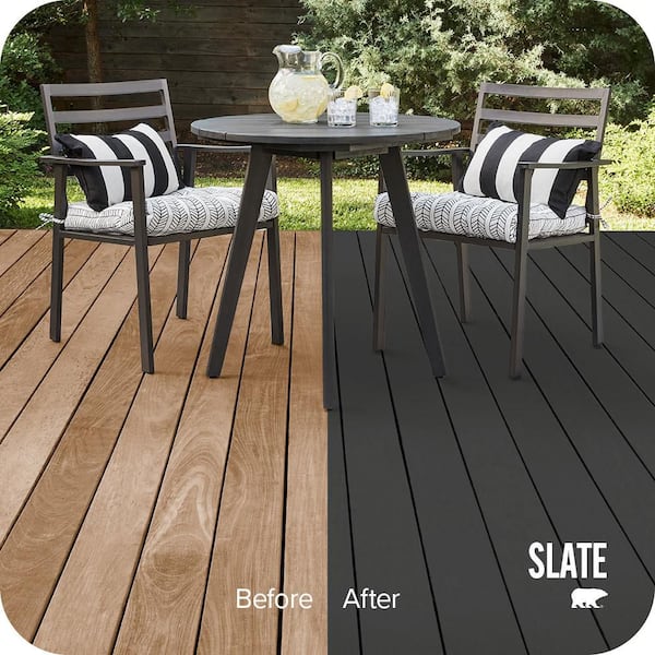 8 oz. #SC-102 Slate Solid Color Waterproofing Exterior Wood Stain and Sealer Sample