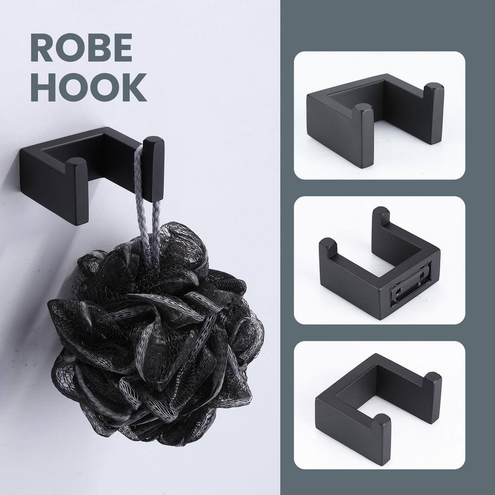Matte Black 4-Piece Stainless Steel Bathroom Hardware Set