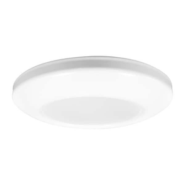 Generation Lighting Traverse Flex 5.5 in. Round White Integrated LED Flush Mount Dimmable 850-Lumens T24 3000K 90CRI J-Box Mounted