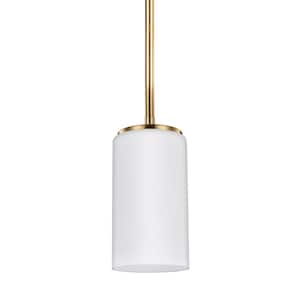 Alturas 1-Light Satin Brass Pendant with LED Bulb