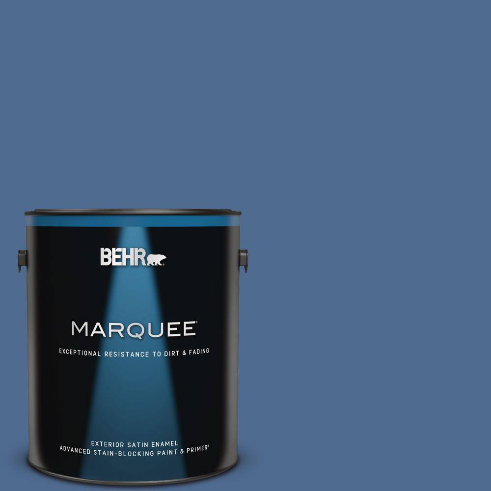 BEHR MARQUEE 1 gal. #590D-6 Wickford Bay Satin Enamel Exterior Paint ...