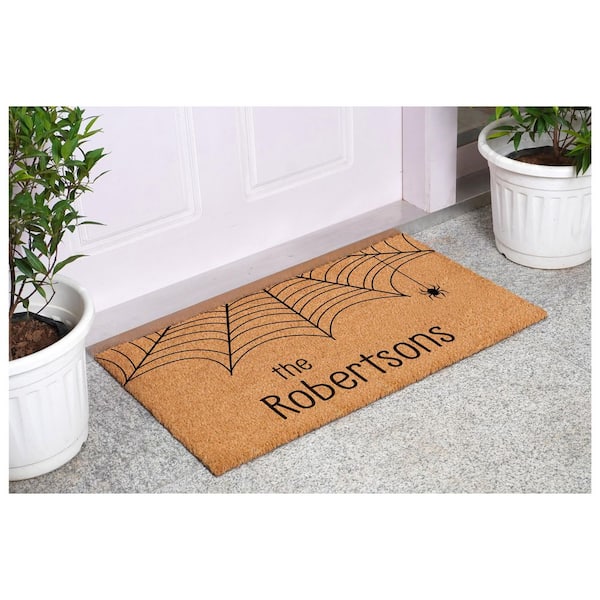 Personalized Spider Web 24 in. x 36 in. Multicolored Indoor/Outdoor Doormat