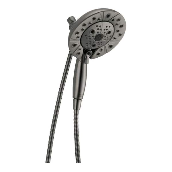 Delta In2ition 5-Spray Patterns 2.5 GPM 6.88 in. Wall Mount Dual Shower Heads in Lumicoat Black Stainless