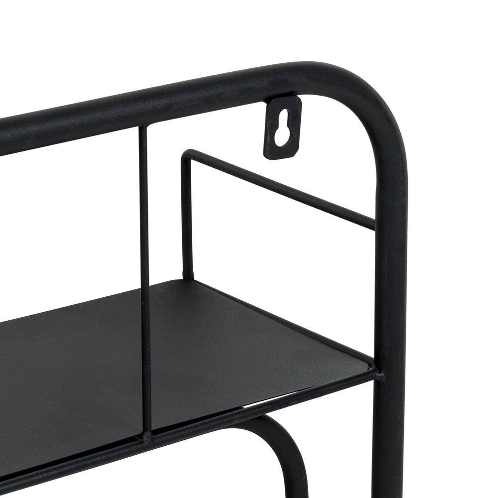 Black Steel Over-the-Door Folding Drying Rack with Shelf