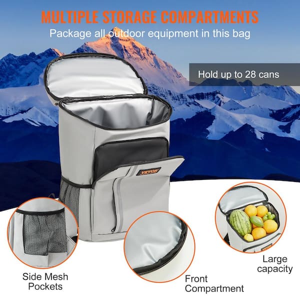 Jumbo Insulated Cooler Bag (Gray) with HD Thermal Foam Insulation