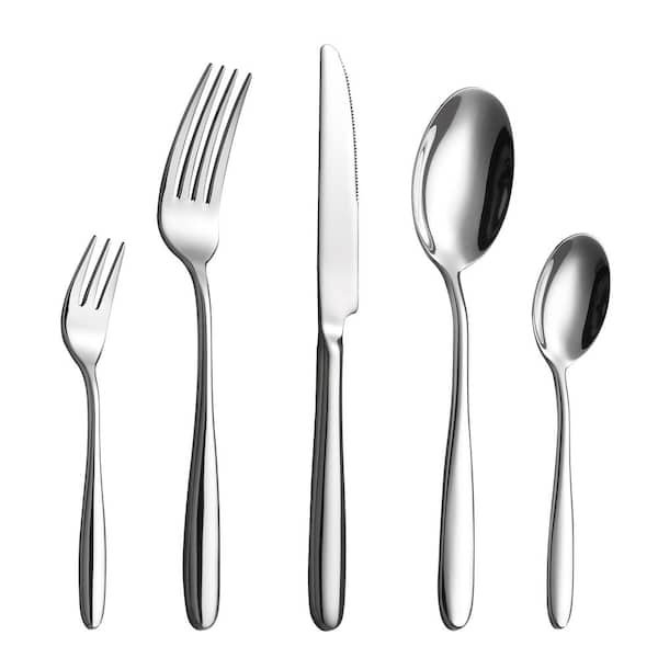 Velaze 60-Piece 18/8 High Mirror Polish Stainless Steel Flatware Sets  Silverware KnifeFork Spoon Set with Gift Box (Set for 12) VLZ-FW-C60 - The  Home Depot