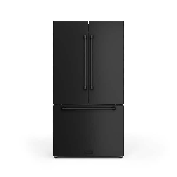 Gordon Ramsay Series 36 in. 20.3 cu. ft. Counter Depth French Door Refrigerator in Matte Black with Ice Maker