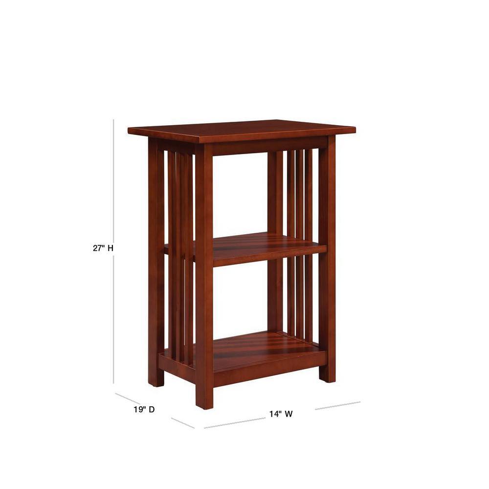 Cherry Wood 2-Shelf Mission Style End Table
