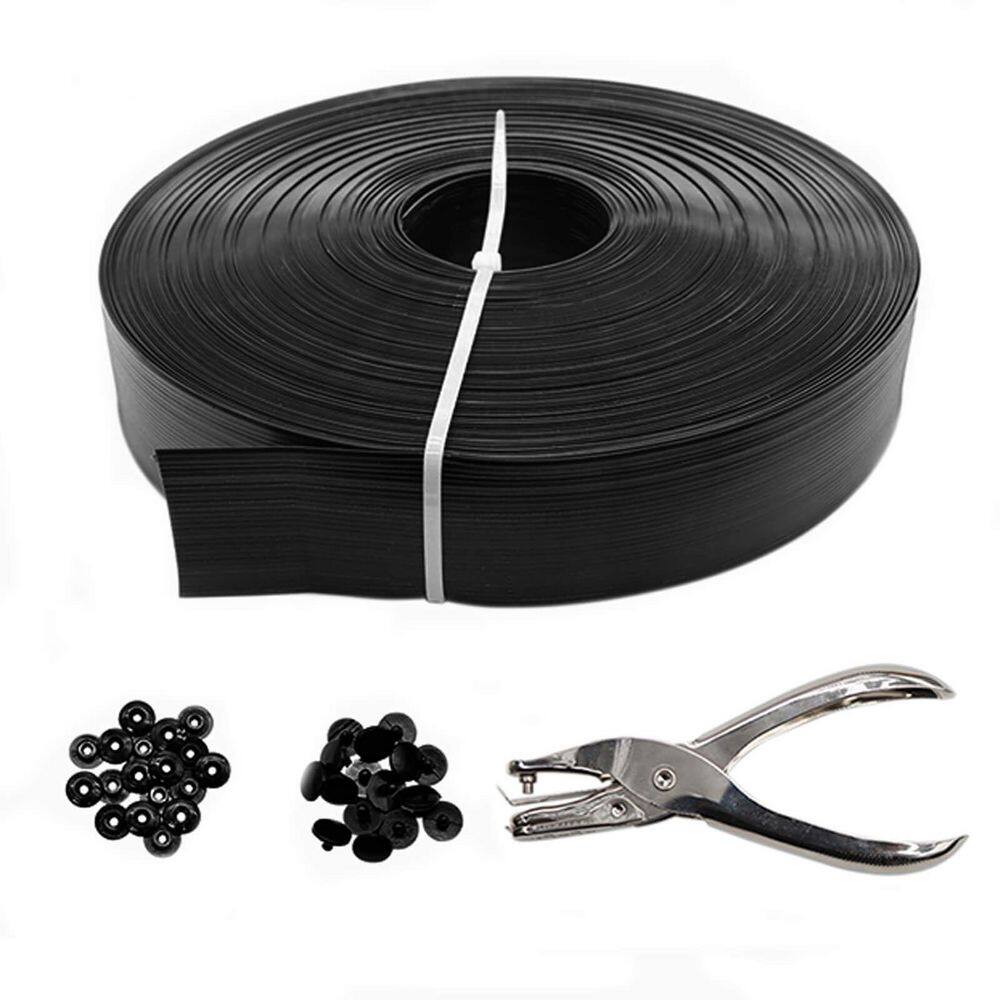 246 ft. x 0.15 ft. Vinyl Chain Link Fence Privacy Tape with Button and Puncher, Chain Link Fence Slats, Black price history on PriceWatchPro