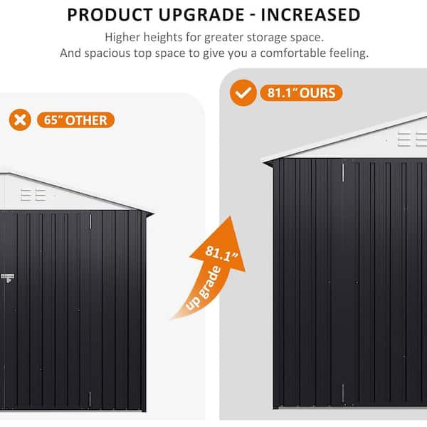 VIWAT 10 ft. W x 14 ft. D Outdoor Metal Shed Storage with Updated