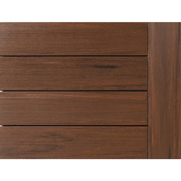 Vintage 1 in. x 6 in. x 1 ft. Mahogany Square Edge Advanced PVC Decking Board Sample