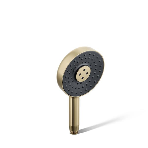 KOHLER Statement Round 3-Spray Wall Mount Handheld Shower Head 2.5 GPM in Vibrant French Gold