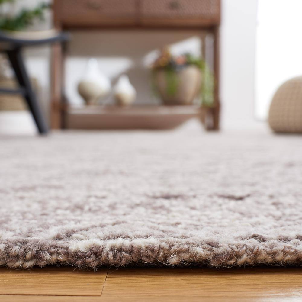 Hand-Tufted Textural Wool Area Rug - 8' x 10' - Brown