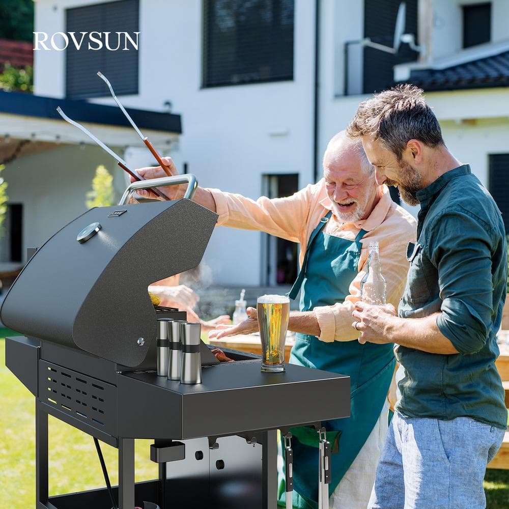 Stainless Steel 4-Burner Propane Gas Grill with Side Burner
