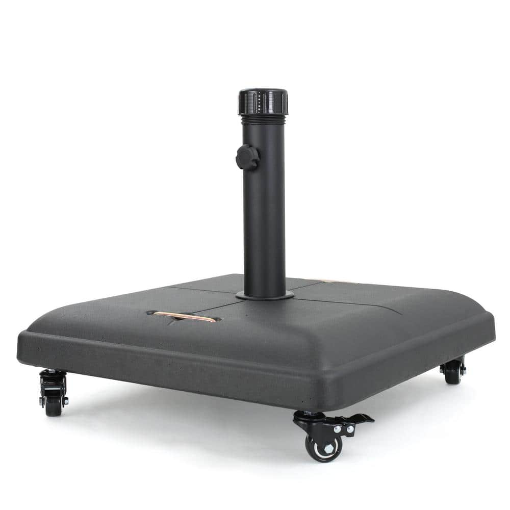 Outdoor Square Patio Umbrella Base in Black, Market Heavy-Duty Umbrella Sta
