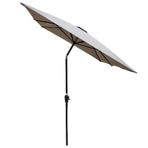 6 x 9 ft. Market Outdoor Waterproof Patio Umbrella with Crank and Push Button Tilt without flap in Medium Gray