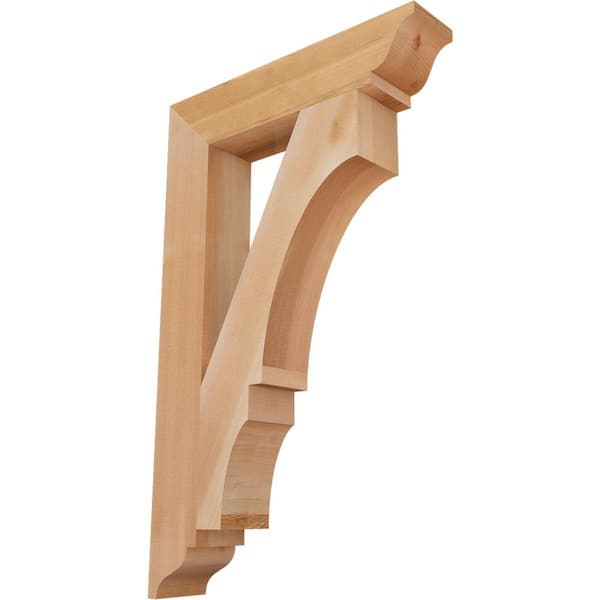 Ekena Millwork 3.5 in. x 32 in. x 20 in. Western Red Cedar Balboa Traditional Smooth Bracket