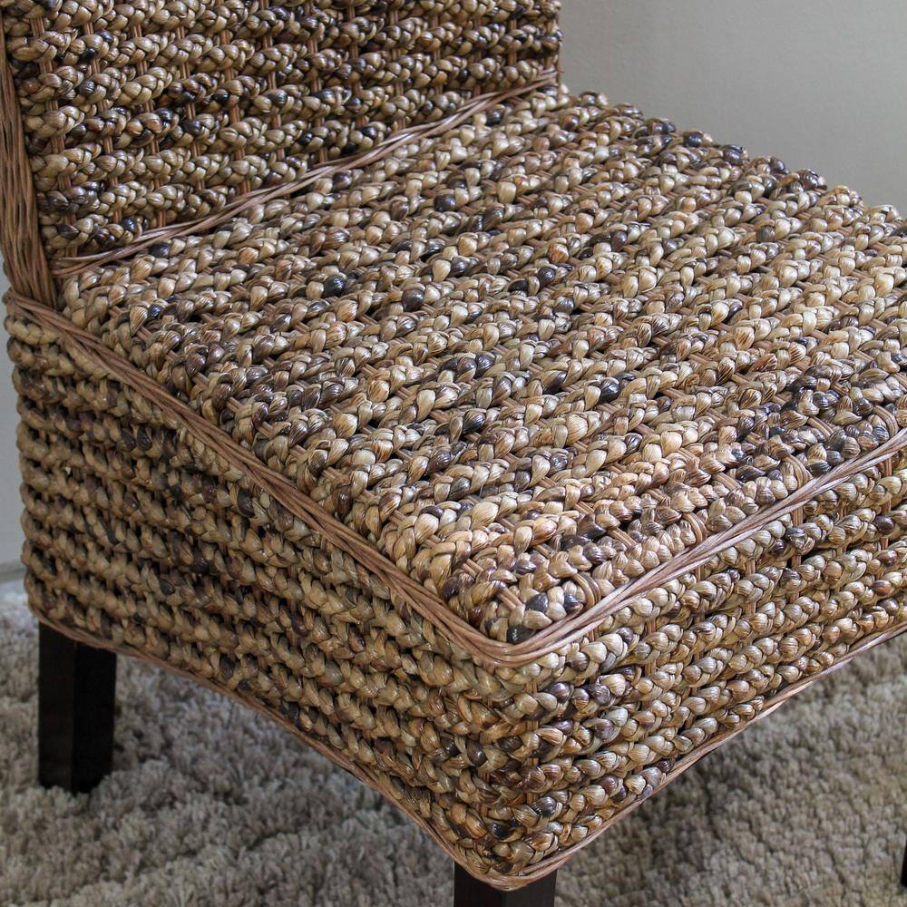Bunga Hyacinth Weave High Parsons Side Chair in Salak Brown