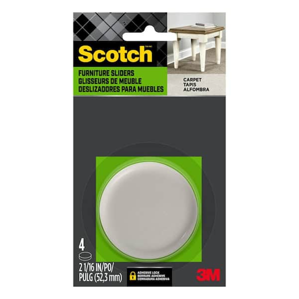 Scotch 2-1/8 in. White Furniture Sliders (4-Pack)
