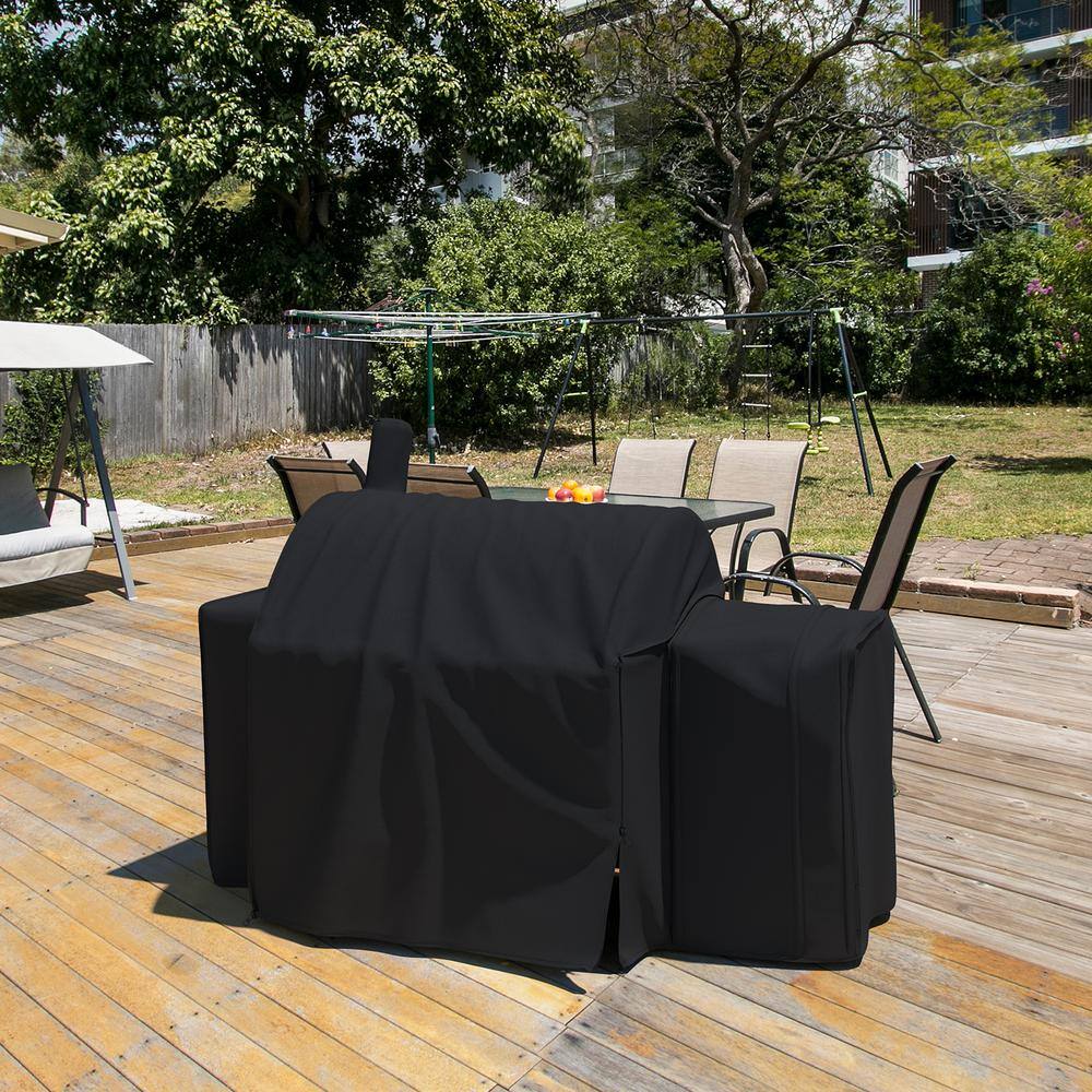 Heavy-Duty Black PVC Waterproof Grill Cover for Portable Grills