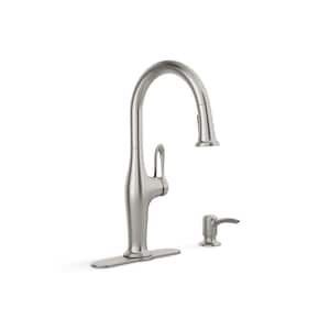 Hamelin Single Handle Pull Down Sprayer Kitchen Faucet in Vibrant Stainless Steel