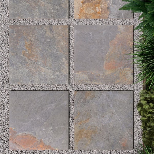Corso Italia Flagstone Gold 24 in. x 24 in. x 0.75 in. Stone Look Porcelain Paver