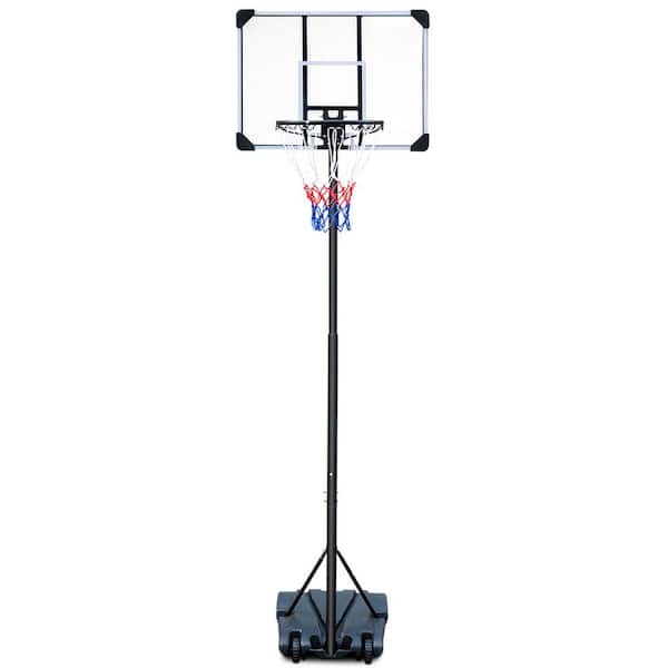 HOTEBIKE Outdoor Portable Basketball Hoop with 5.8 ft. to 7 ft. Adjustable Height Basketball Goal and Shatterproof Backboard
