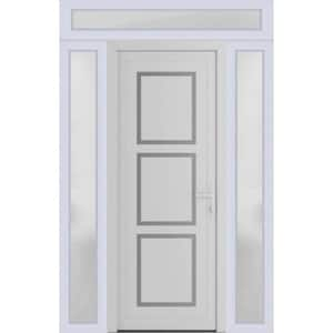 Vdomdoors In X In Right Hand Inswing Frosted Glass White Silk Steel Prehung Front Door