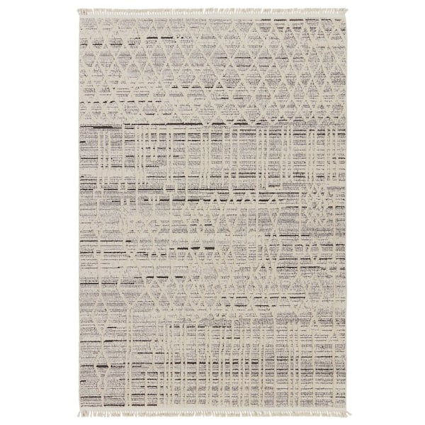 Victoria White 5 ft. x 7 ft. Trellis Area Rug