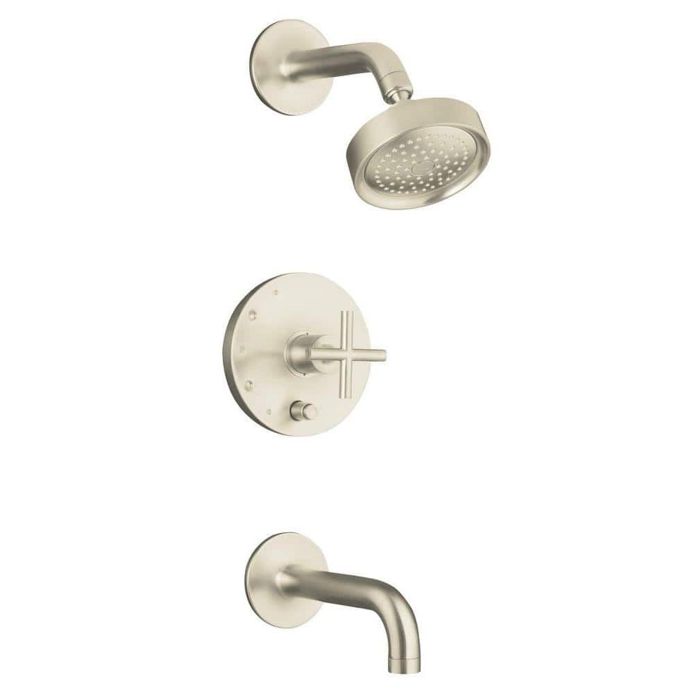 Purist 1-Handle Single-Spray Tub and Shower Faucet Trim in Vibrant Brushed 