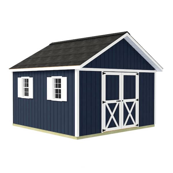 Best Barns Backyard Basecamp 12 ft. x 12 ft. Wood Shed Kit with Spacious Barn Doors and FortressFloor
