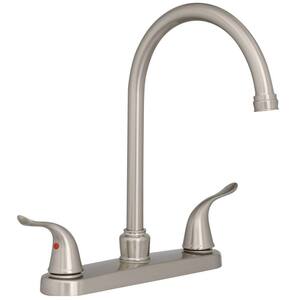 Impressions Collection 2-Handle Standard Kitchen Faucet with Side Sprayer in Brushed Nickel