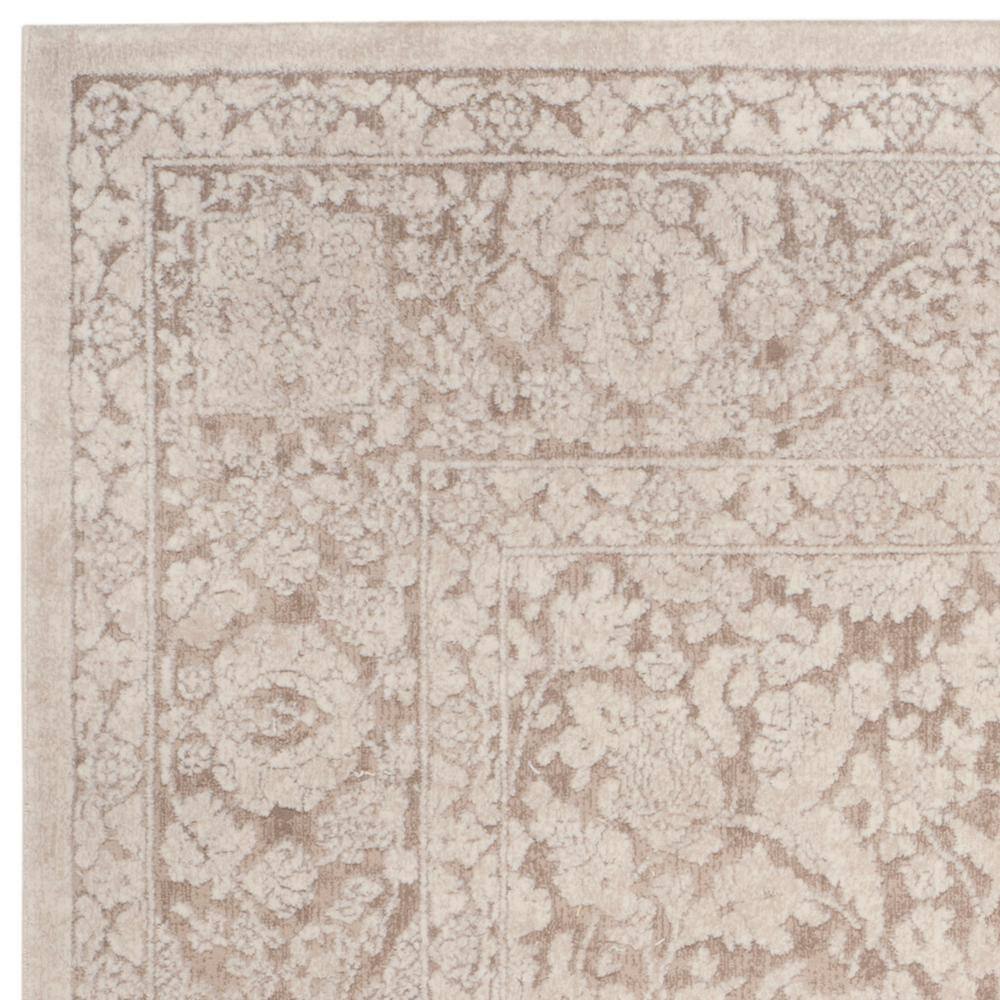 Beige Cream Cotton Synthetic 5'1" x 7'6" Area Rug