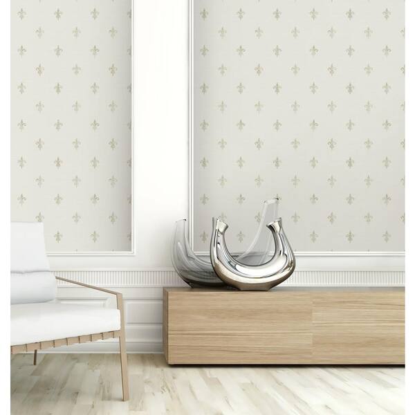French Lily Grey Paper Non Pasted Strippable Wallpaper Roll (Cover 56.05 sq. ft.)