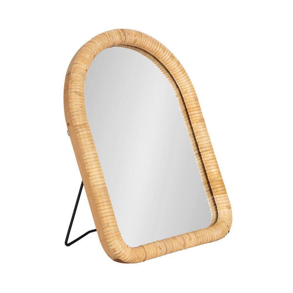 Kate and Laurel Rahfy Natural 12 in. W x 16 in. H Global Arch Wood Wall Mirror