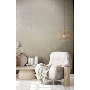 Kumano Collection Beige Textured Ruche Silk Pearlescent Finish Non-pasted Vinyl on Non-woven Wallpaper Sample