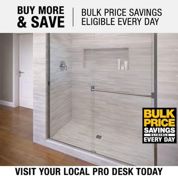 Classic 60 in. x 70 in. Semi-Frameless Sliding Shower Door in Chrome with Clear Glass Classic 60 in. x 70 in. Semi-Frameless Sliding Shower Door in Chrome with Clear Glass