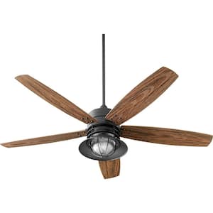Portico 60 in. Indoor/Outdoor Black Ceiling Fan with Wall Control