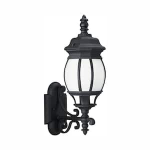 Wynfield 1-Light Black Outdoor 19.75 in. Wall Lantern Sconce with LED Bulb