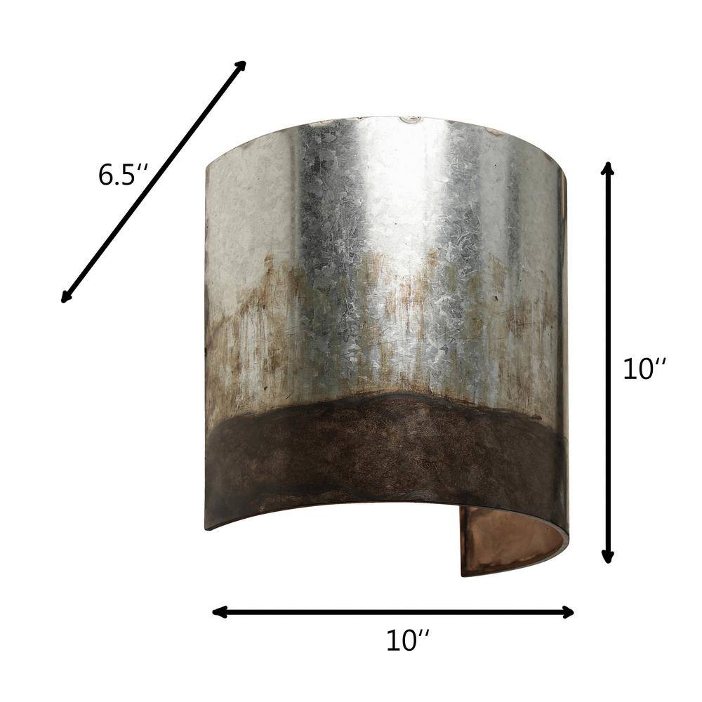 Ombre Galvanized 10" Dimmable Steel Sconce