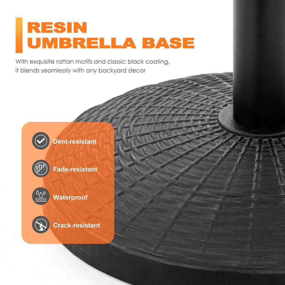 Black Heavy-Duty Round Concrete Patio Umbrella Base