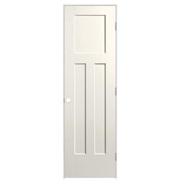 Masonite 24 in. x 80 in. 3-Panel Winslow Left-Hand Hollow Core Ivory Keys Molded Composite Single Prehung Interior Door