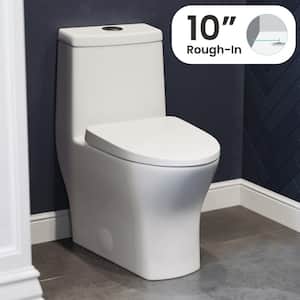 Sublime II 10 in. Rough-in 1-piece 1.1/1.6 GPF Dual Flush Round Toilet in Glossy White, Seat Included